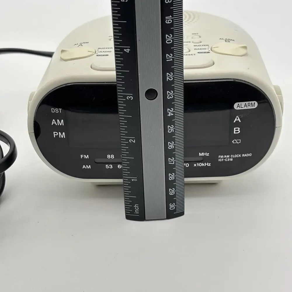 Sony Dream Machine AM/FM Dual Alarm Clock Radio White # ICF-C318 Tested - Works